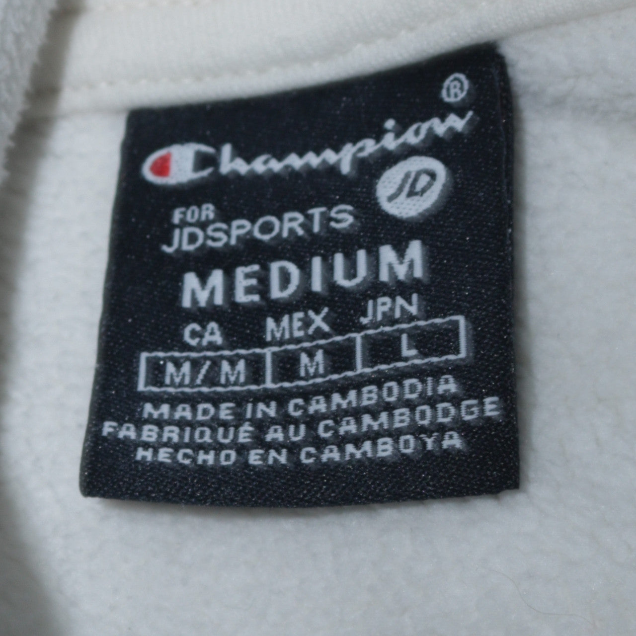 Champion Women's White Medium 1/2 Zip Hooded Fleece Sweatshirt