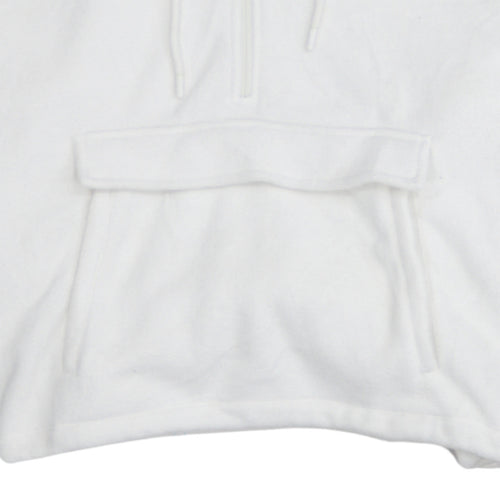 Champion Women's White Medium 1/2 Zip Hooded Fleece Sweatshirt
