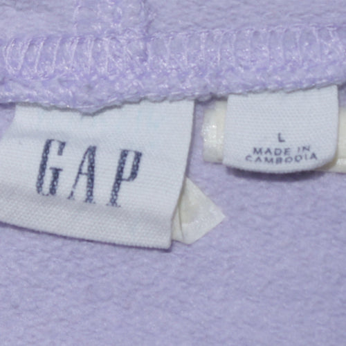 GAP Women Lilac Hoodie Large Cotton Blend Pullover Classic Fit