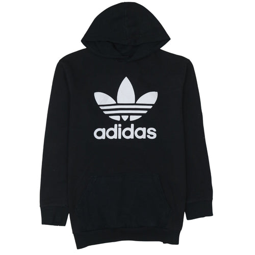 Adidas Men's Black XL Pullover Hoodie with Trefoil Logo
