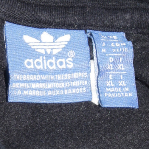 Adidas Men's Black XL Pullover Hoodie with Trefoil Logo