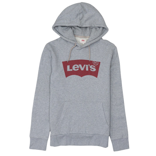 Levi's Men's Grey Pullover Hoodie Small Logo Fleece Sweatshirt