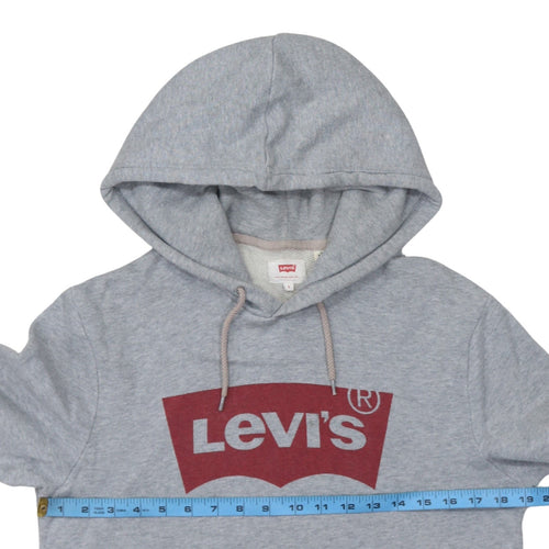 Levi's Men's Grey Pullover Hoodie Small Logo Fleece Sweatshirt