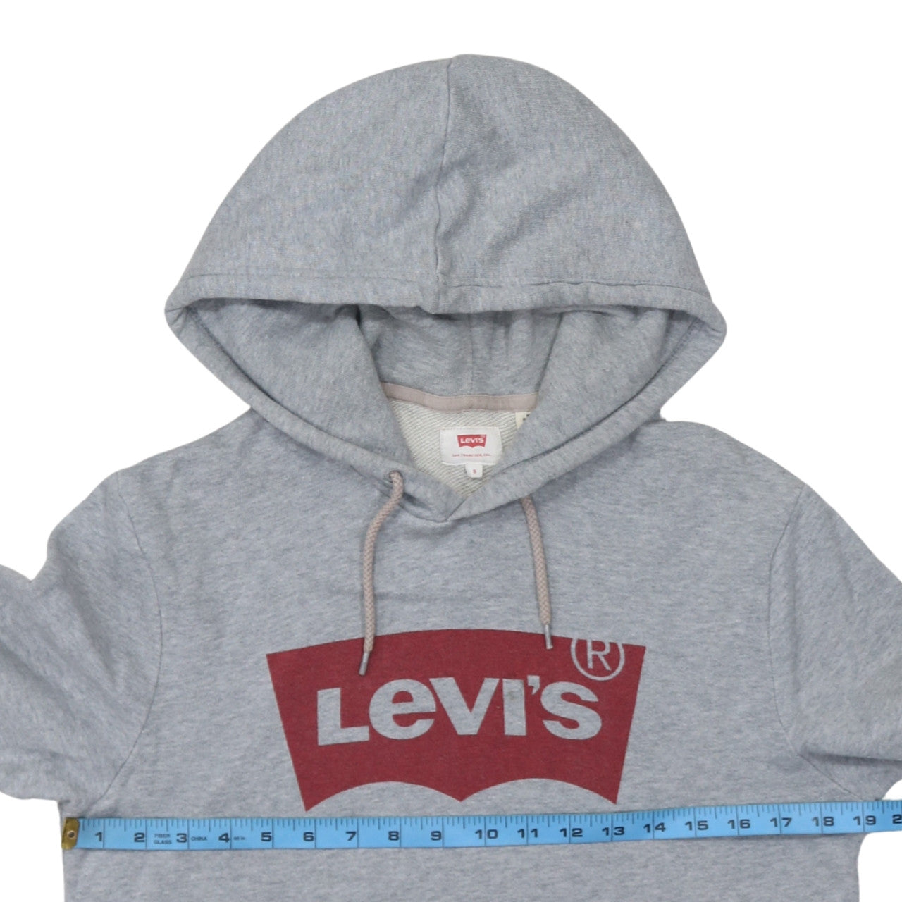 Levi's Men's Grey Pullover Hoodie Small Logo Fleece Sweatshirt