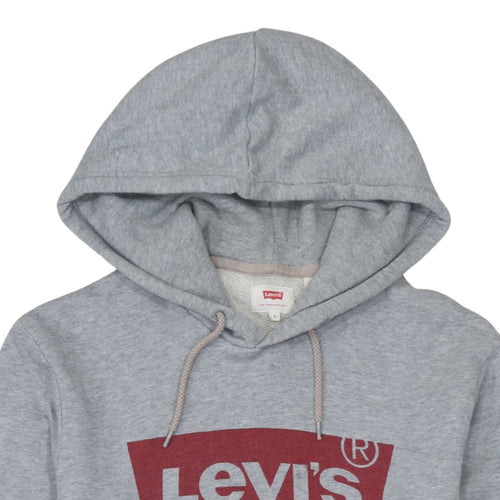 Levi's Men's Grey Pullover Hoodie Small Logo Fleece Sweatshirt