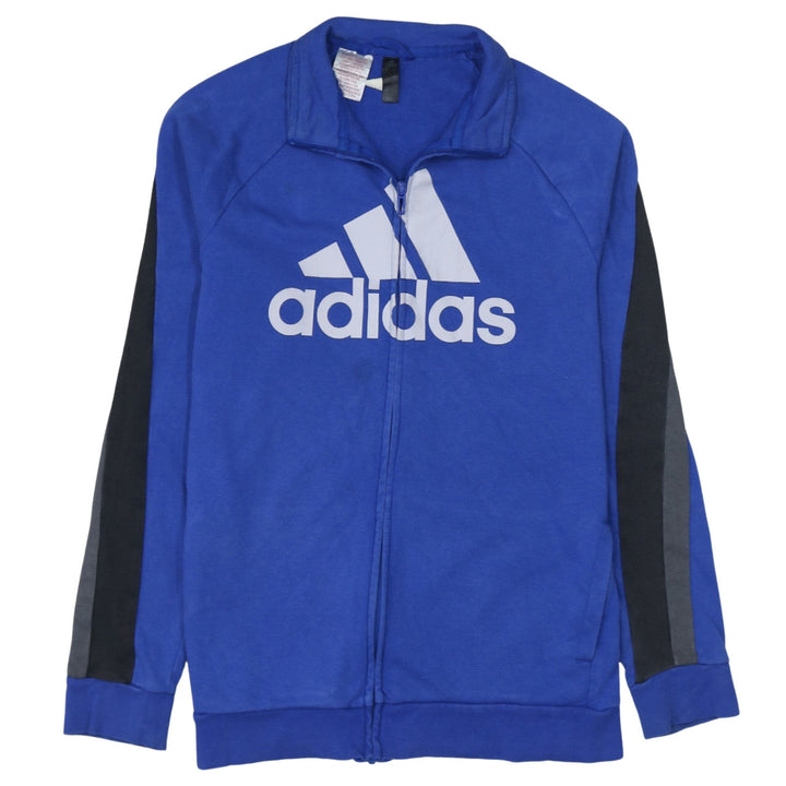Adidas Boys Blue Track Jacket 15-16 Years Full Zip Activewear Top