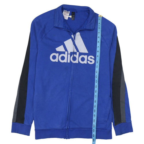 Adidas Boys Blue Track Jacket 15-16 Years Full Zip Activewear Top