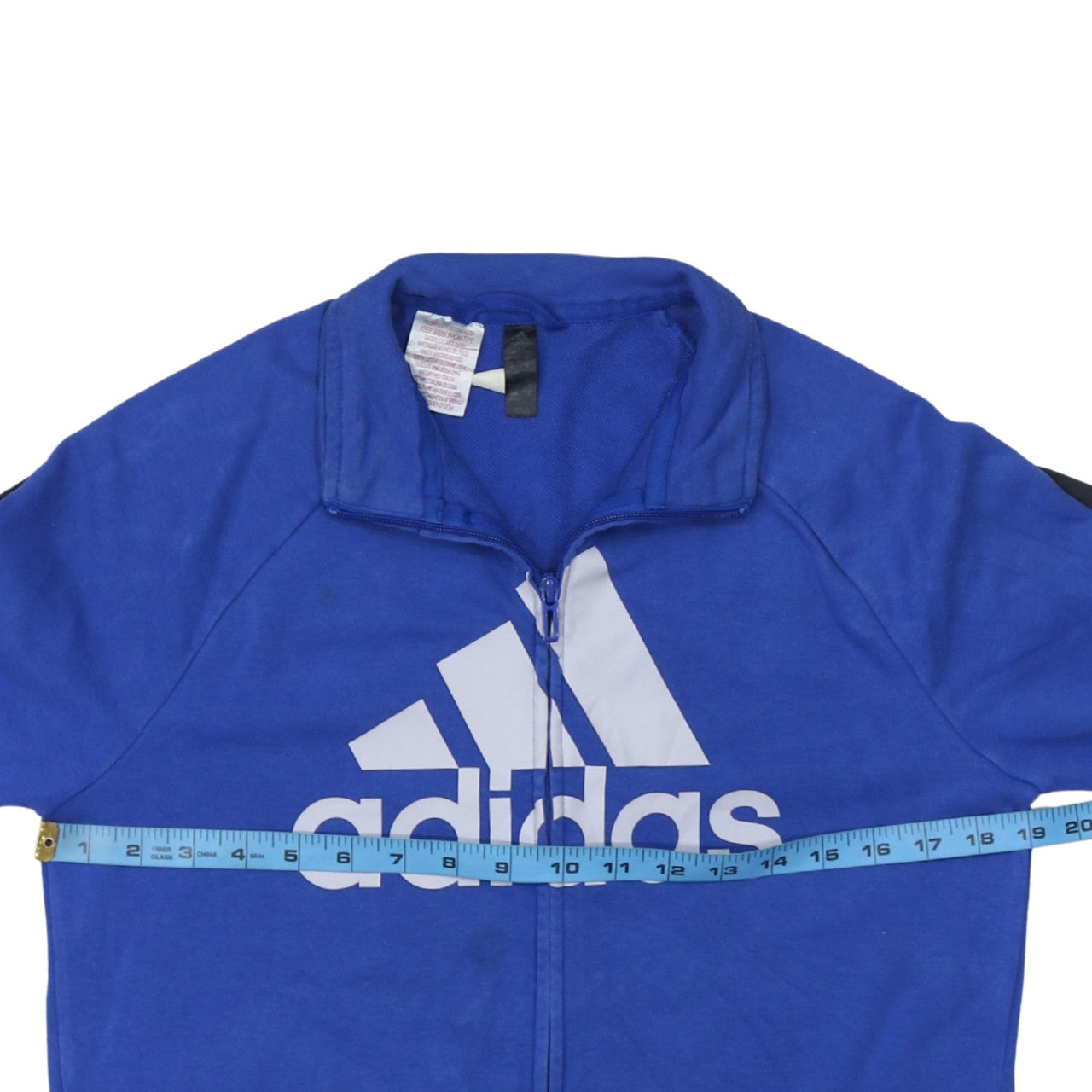 Adidas Boys Blue Track Jacket 15-16 Years Full Zip Activewear Top