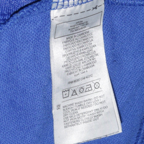 Adidas Boys Blue Track Jacket 15-16 Years Full Zip Activewear Top