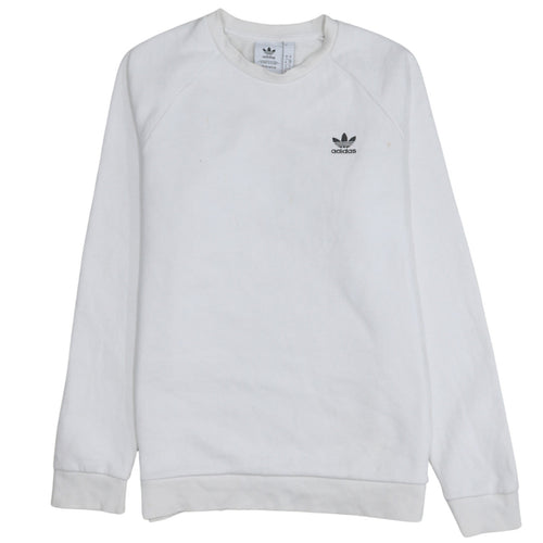 adidas Men's White Crew Neck Pullover Sweatshirt Size S