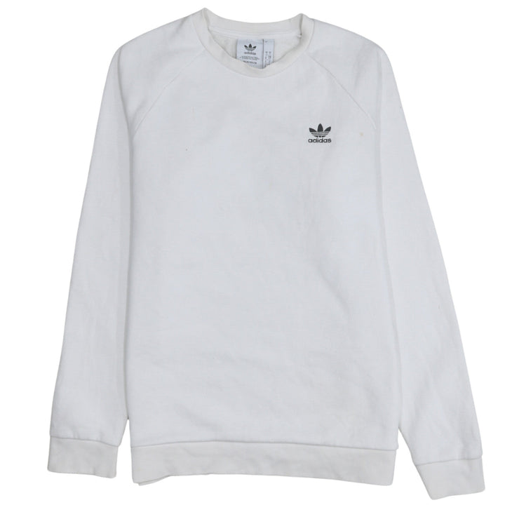 adidas Men's White Crew Neck Pullover Sweatshirt Size S
