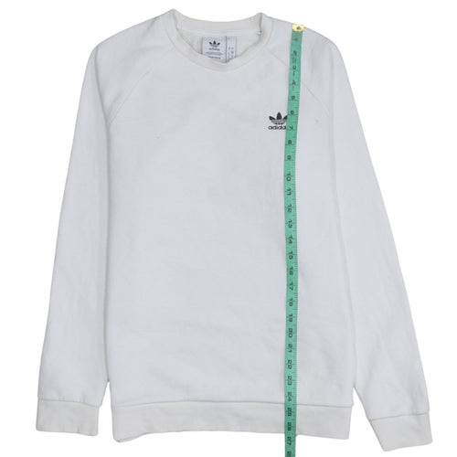 adidas Men's White Crew Neck Pullover Sweatshirt Size S