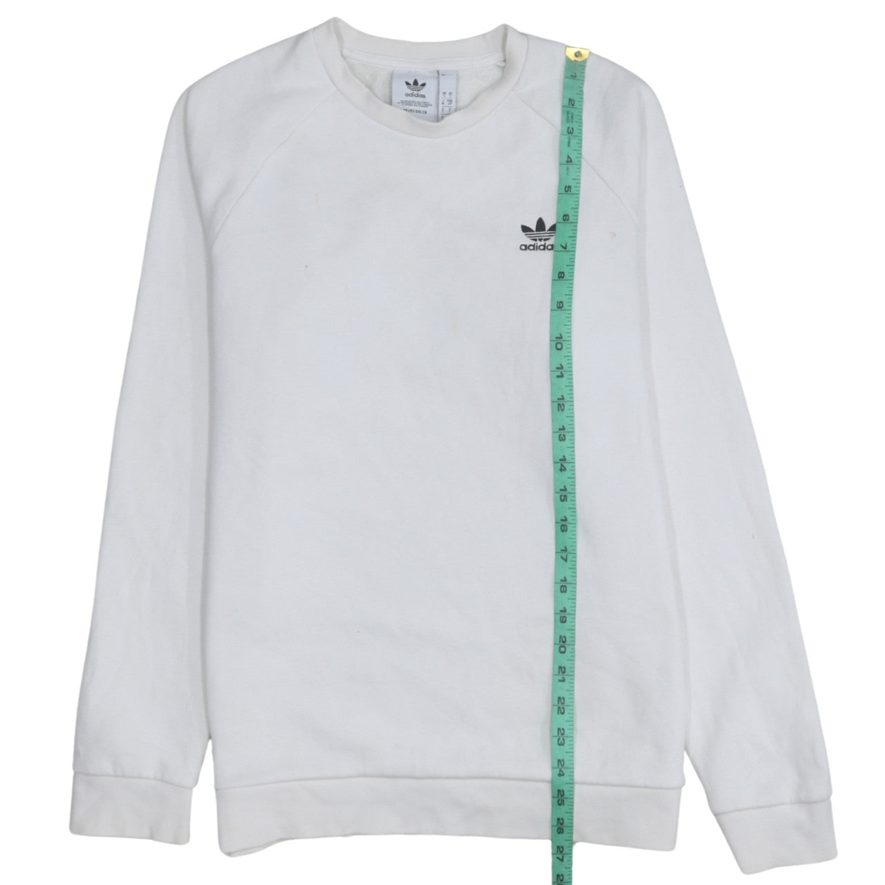 adidas Men's White Crew Neck Pullover Sweatshirt Size S