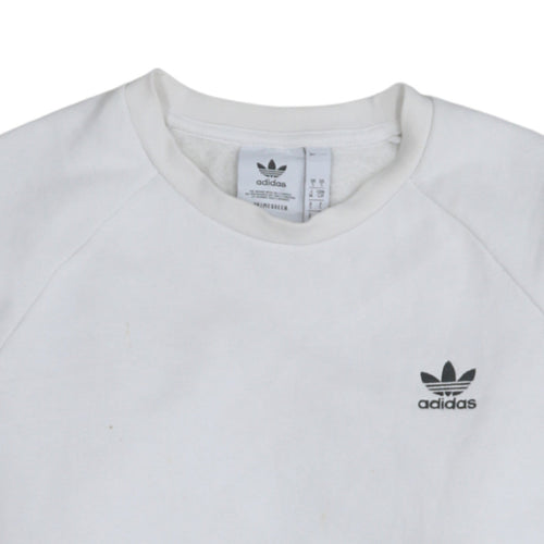 adidas Men's White Crew Neck Pullover Sweatshirt Size S