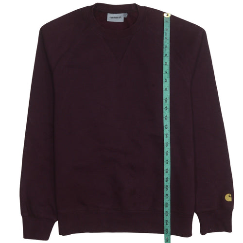 Carhartt Men's Brown Crew Neck Fleece Sweatshirt Size S