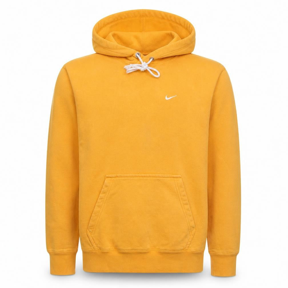 Front view of Nike Men's Yellow Pullover Hoodie XS Regular Fit Sportswear