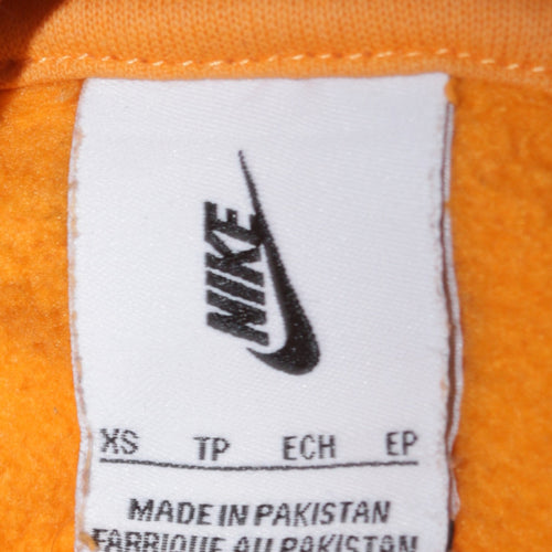 Nike Men's Yellow Pullover Hoodie XS Regular Fit Sportswear