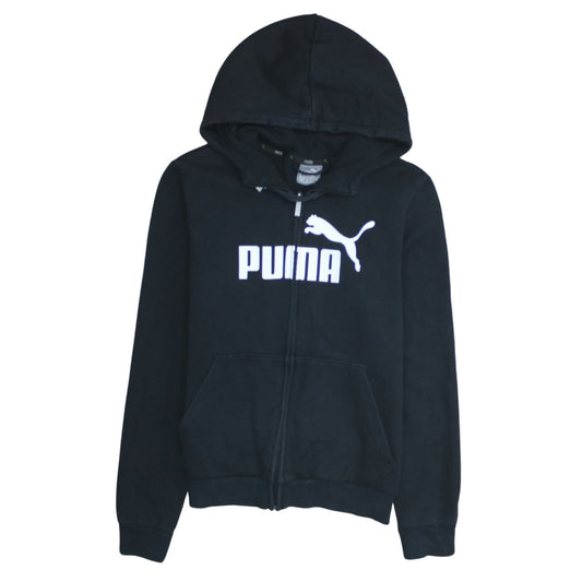 Puma Women's Black Size 12 Full Zip Hoodie Sweatshirt