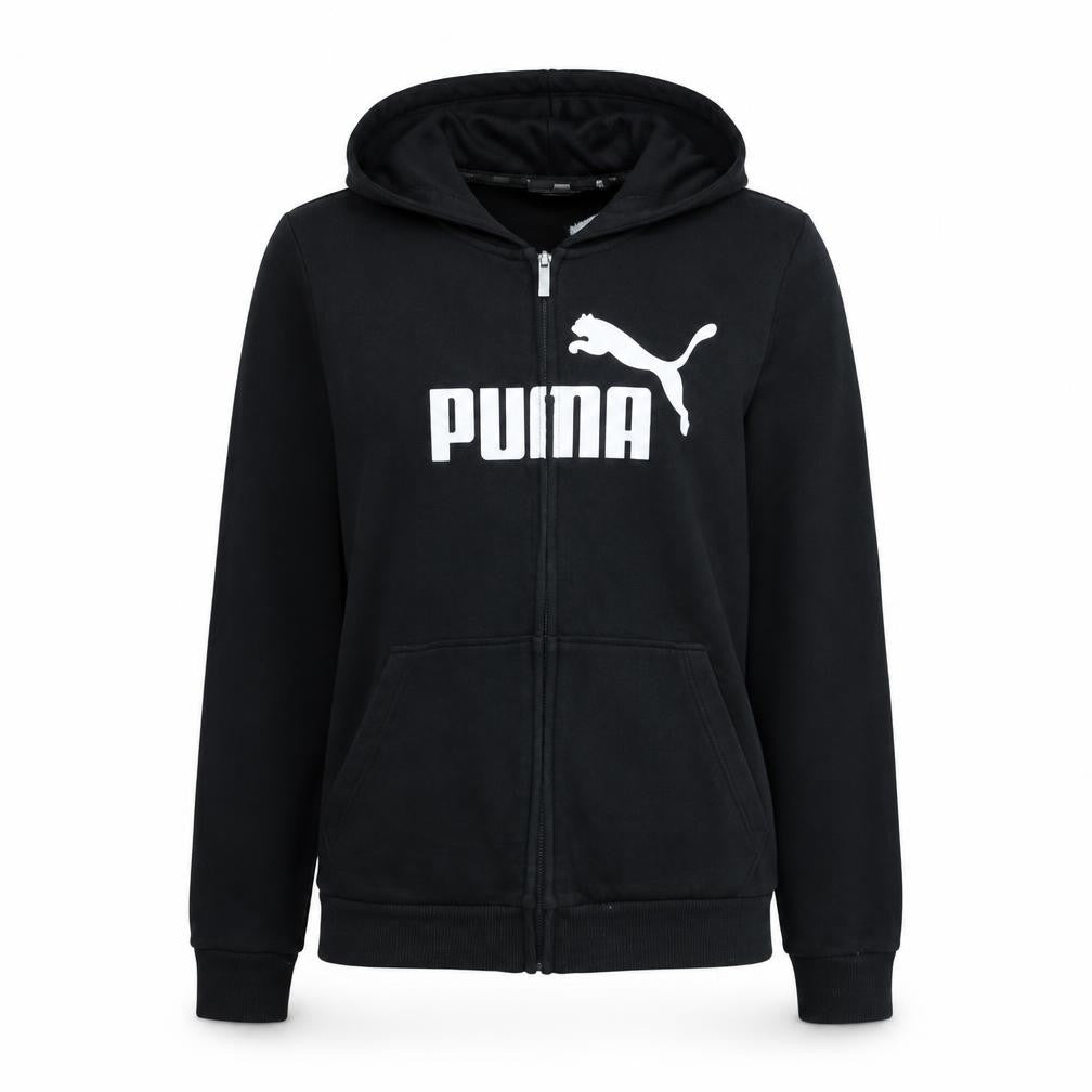 Front view of Puma Women's Black, size 12, Full Zip Hoodie Sweatshirt