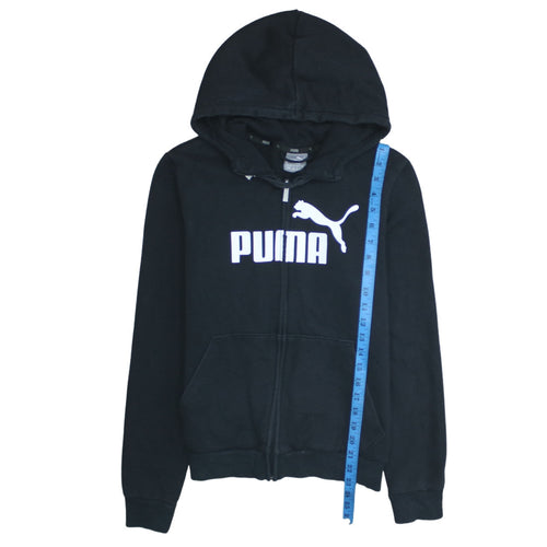 Puma Women's Black Size 12 Full Zip Hoodie Sweatshirt