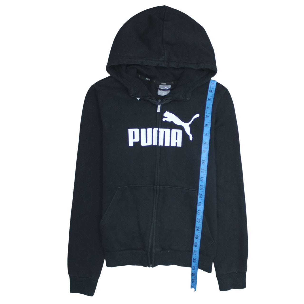Puma Women's Black Size 12 Full Zip Hoodie Sweatshirt