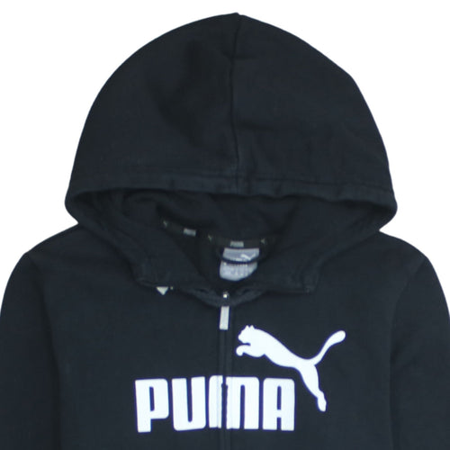 Puma Women's Black Size 12 Full Zip Hoodie Sweatshirt