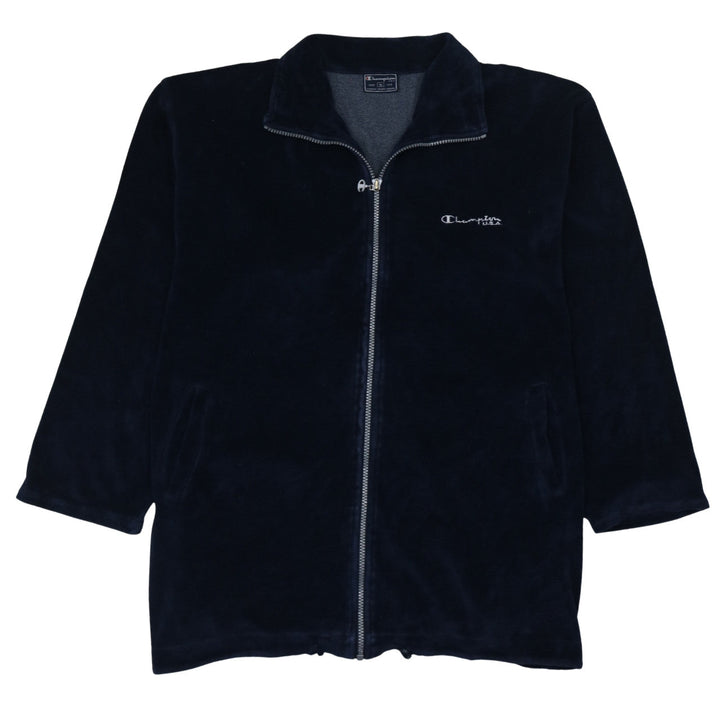 Champion Womens Blue XL Velour Full Zip Activewear Jacket