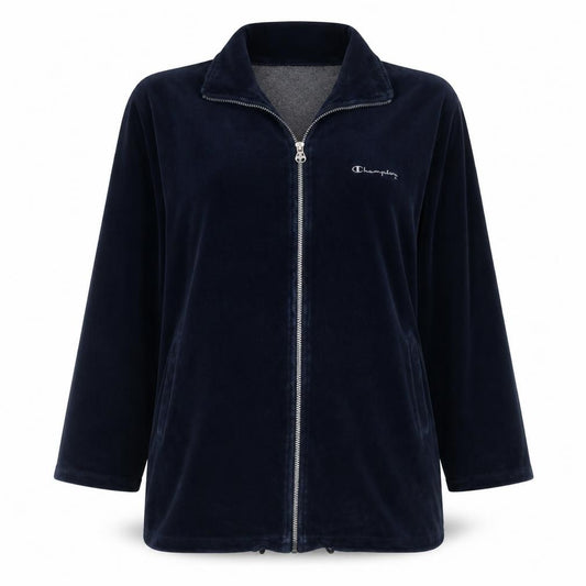Champion Womens Blue XL Velour Full Zip Activewear Jacket