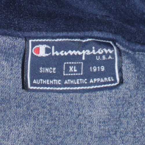 Champion Womens Blue XL Velour Full Zip Activewear Jacket