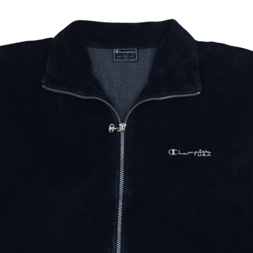 Champion Womens Blue XL Velour Full Zip Activewear Jacket