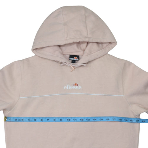 Ellesse Men's Beige Pullover Hoodie L Embroidered Logo Fleece