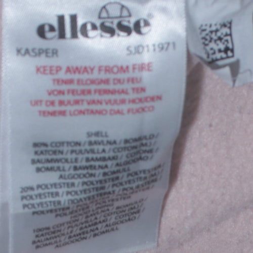 Ellesse Men's Beige Pullover Hoodie L Embroidered Logo Fleece