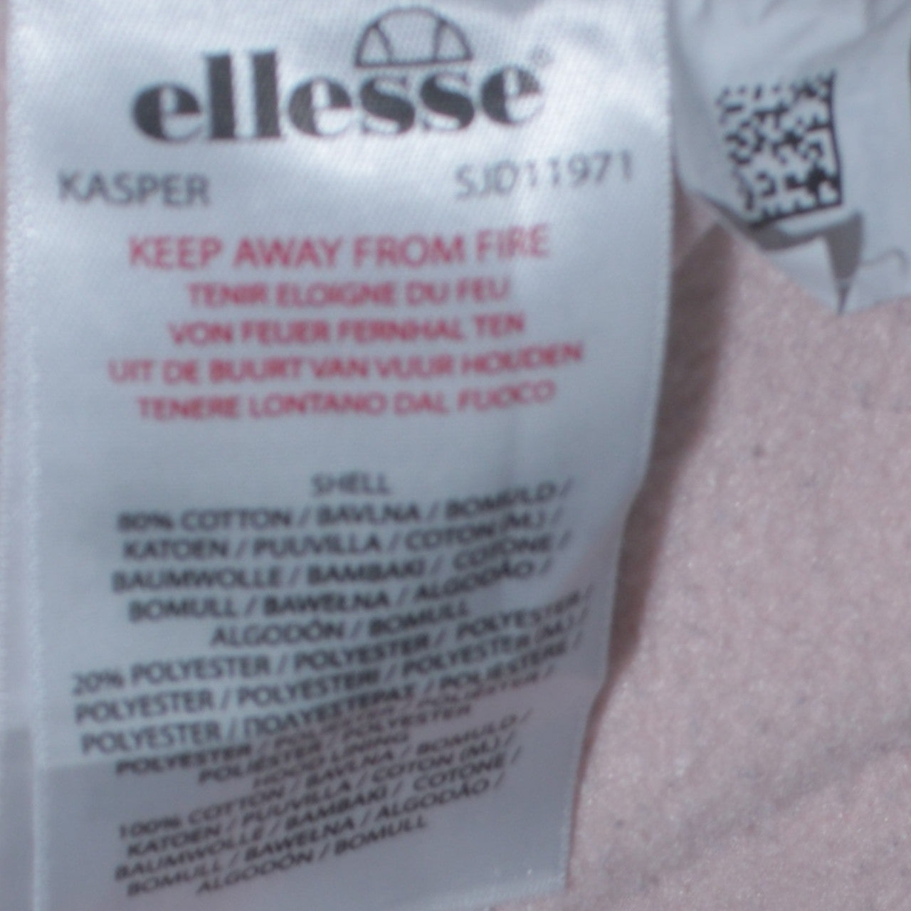Ellesse Men's Beige Pullover Hoodie L Embroidered Logo Fleece