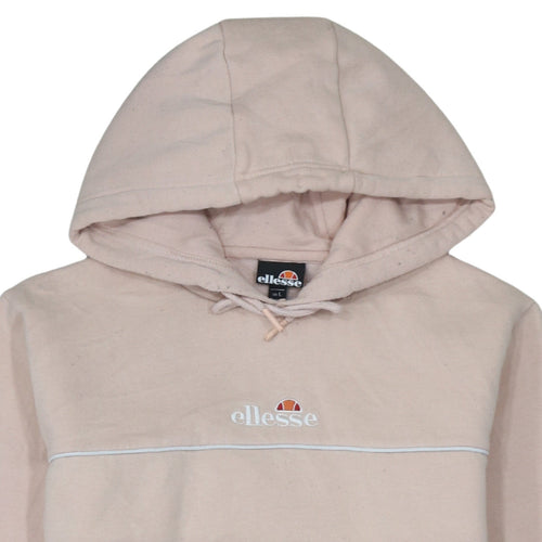 Ellesse Men's Beige Pullover Hoodie L Embroidered Logo Fleece