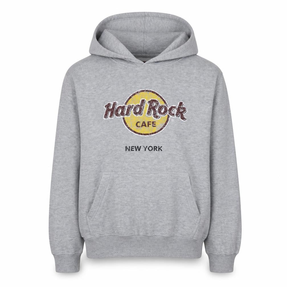 Front view of Hard Rock Cafe Women's Grey Medium Pullover Hoodie Cotton Blend