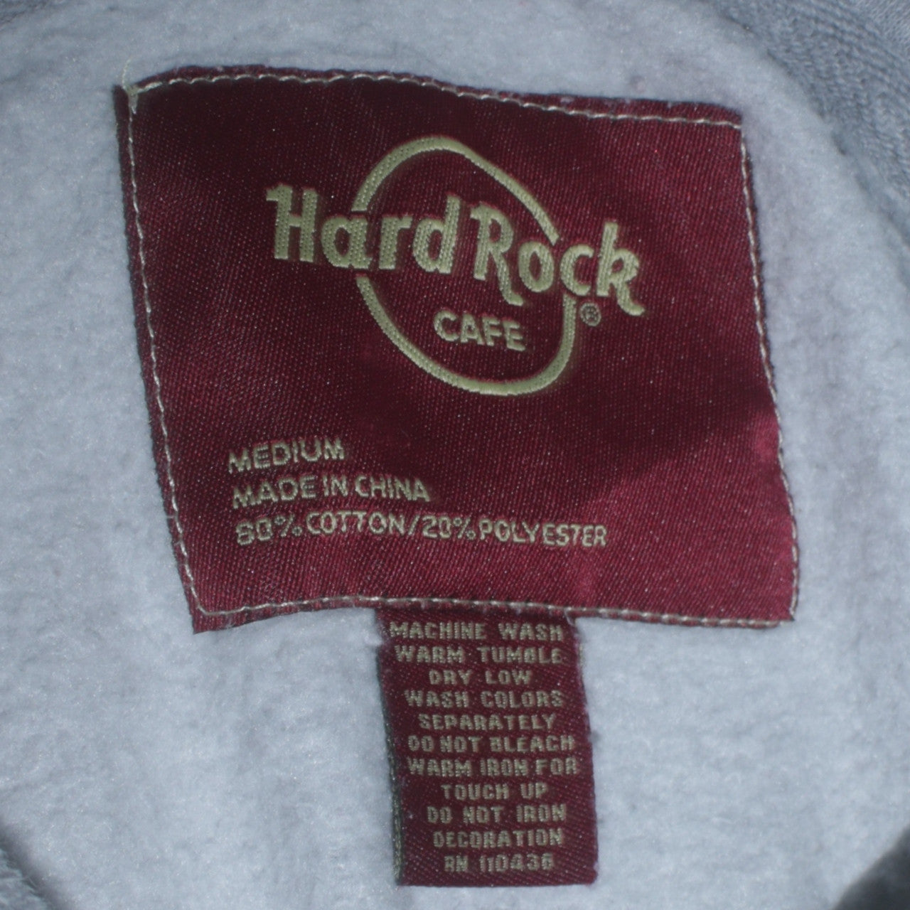 Hard Rock Cafe Women's Grey Medium Pullover Hoodie Cotton Blend