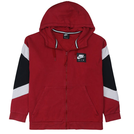 Nike Air Men's Red Full Zip Hoodie XL Cotton Blend Casual