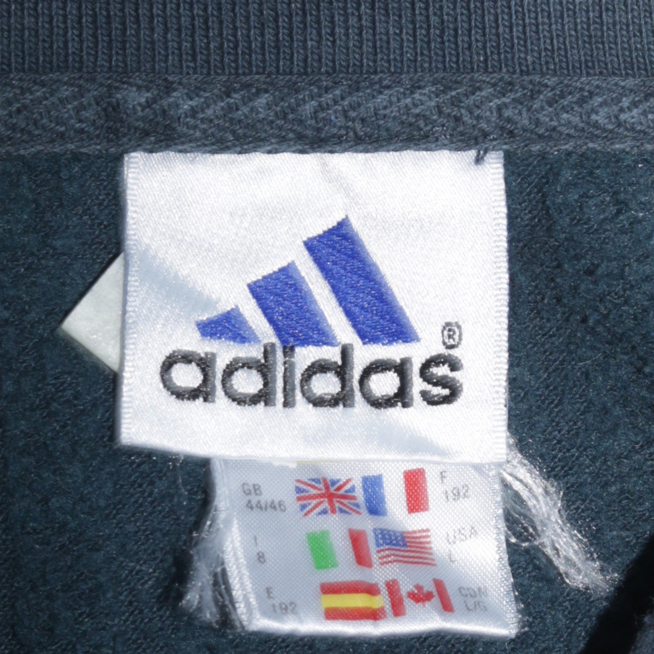 Adidas Men’s Blue Striped 1/4 Zip Collared Sweatshirt Size L