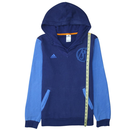 Adidas Men's Blue Pullover Hoodie Small Embroidered Logo Sportswear