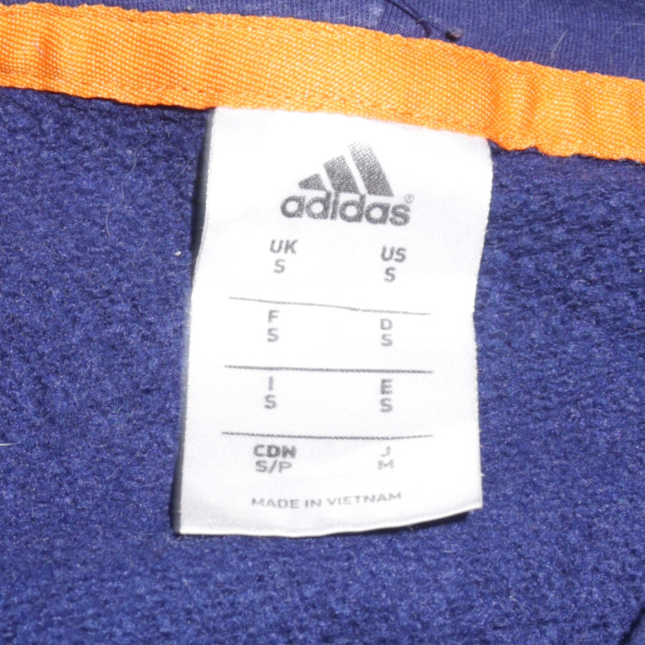 Adidas Men's Blue Pullover Hoodie Small Embroidered Logo Sportswear