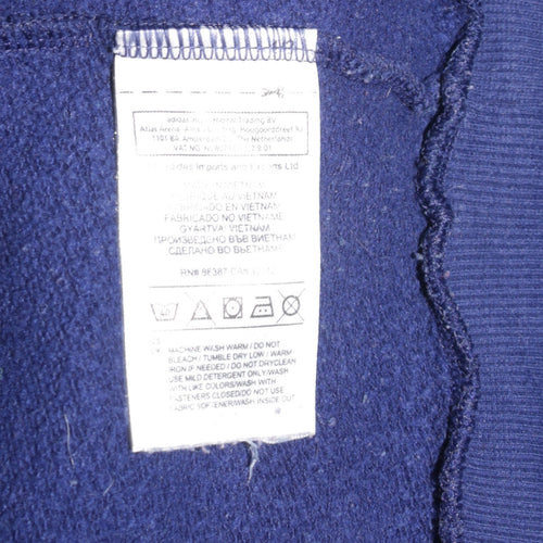 Adidas Men's Blue Pullover Hoodie Small Embroidered Logo Sportswear