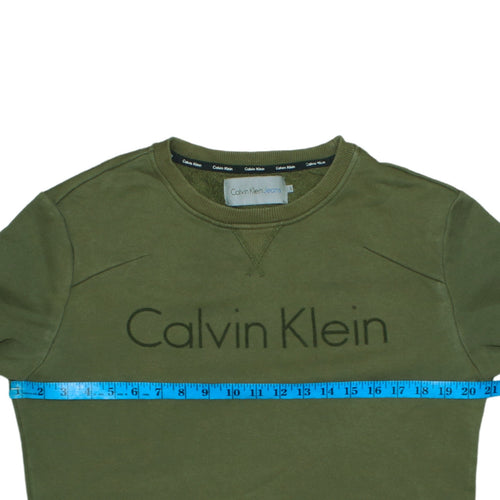 Calvin Klein Men's Green Small Pullover Sweatshirt