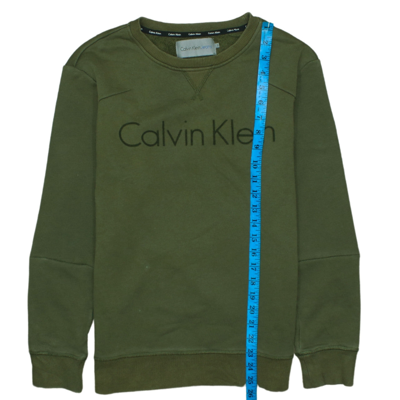 Calvin Klein Men's Green Small Pullover Sweatshirt