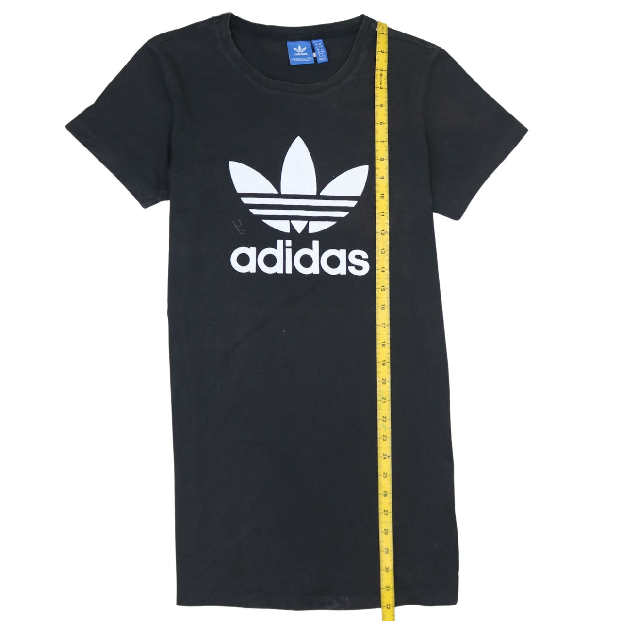 Adidas Womens Black T-Shirt Small Logo Crew Neck Short Sleeve