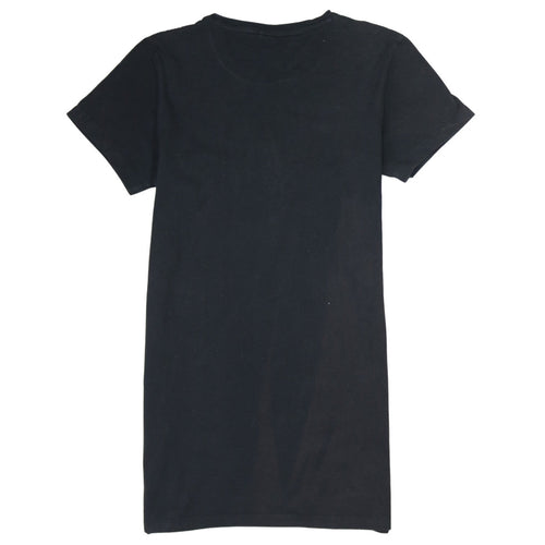 Adidas Womens Black T-Shirt Small Logo Crew Neck Short Sleeve