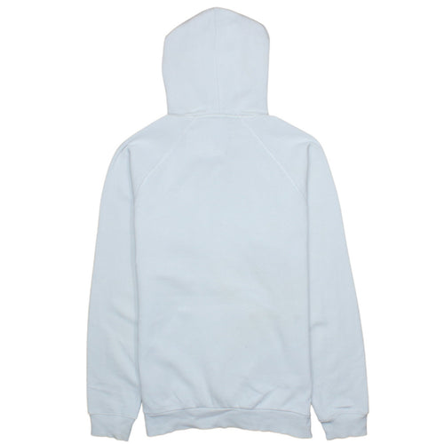 Adidas Men’s White Pullover Hoodie Small Logo Graphic Fleece