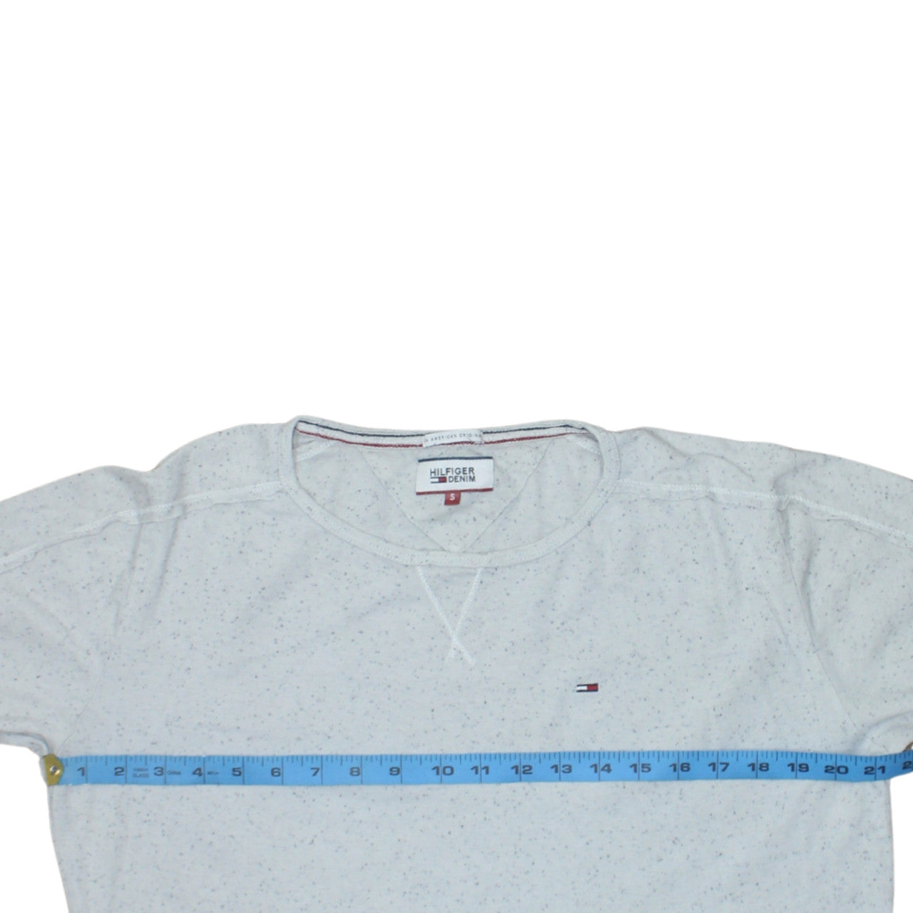 Tommy Hilfiger Denim Men's White Long Sleeve Crew Neck Casual Top Size S