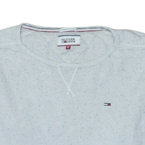 Tommy Hilfiger Denim Men's White Long Sleeve Crew Neck Casual Top Size S