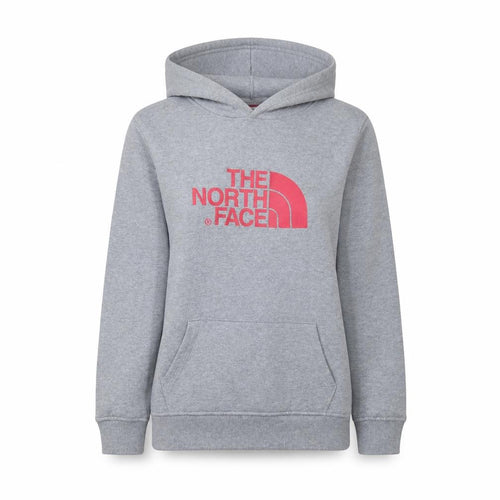 The North Face Girls Grey XL Pullover Hoodie with Pink Logo