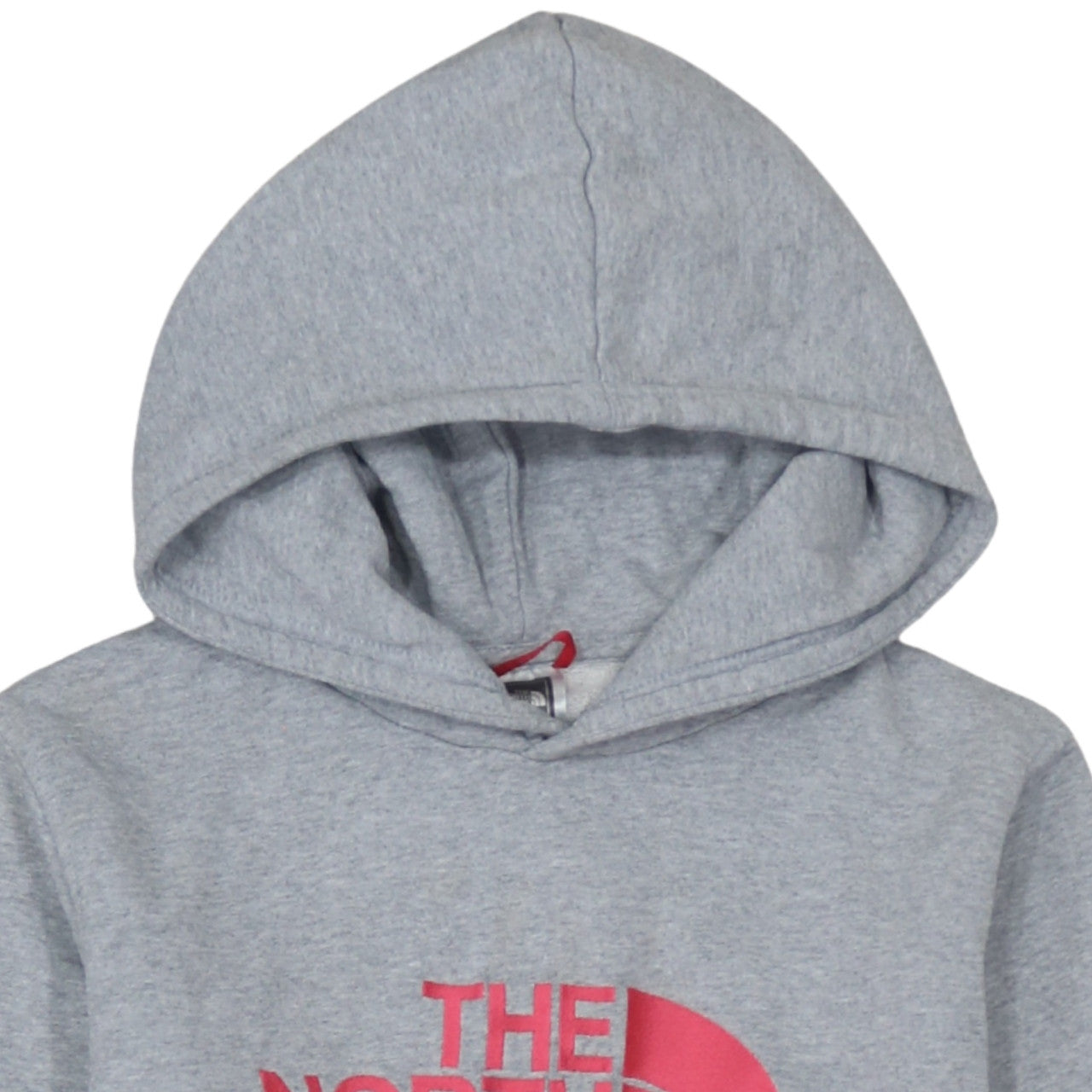 The North Face Girls Grey XL Pullover Hoodie with Pink Logo